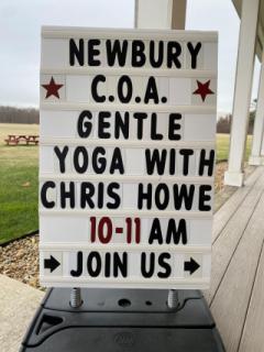 Yoga with Chris Howe sign