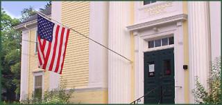 Building with US Flag