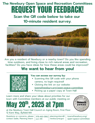 Public Meeting on May 20th, 2025 to discuss Newbury's Open Space