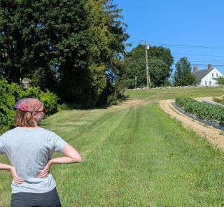Assistant planner Sadie Woodward joins a recent Planning Board site walk