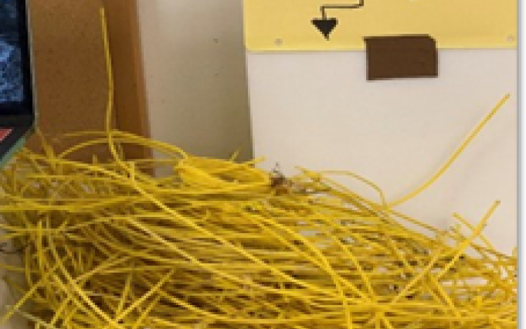 Example of Blasting Cable - yellow plastic cable