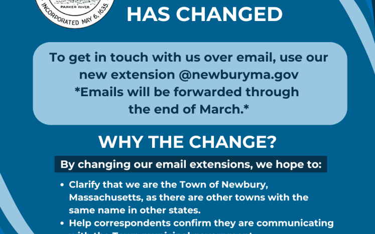 EmailChangeFlyer Town Email Addresses now end in @newburyma.gov instead of @townofnewbury.org