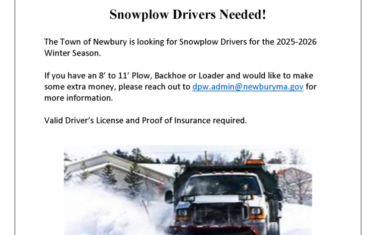 Snow Plow Drivers Needed!